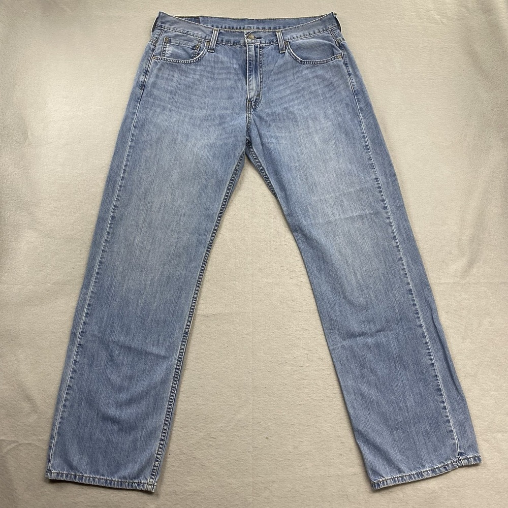 Levis Jeans Mens 34x34 Blue Denim Pants 569 Loose Straight Red Tab Cotton